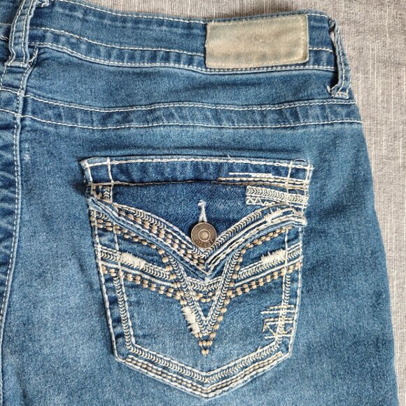Vigoss VGS Jeans Womens Size 12 (33x29) Loose Straight Embellished Flap Western - Picture 11 of 13
